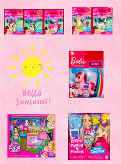 8 Pc Mattel Barbie Stacy And Chelsea Pet Play sets And Accessories!