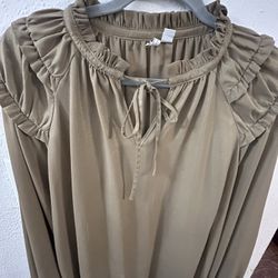 Cato women’s long sleeve tie front ruffled blouse size 18/20 