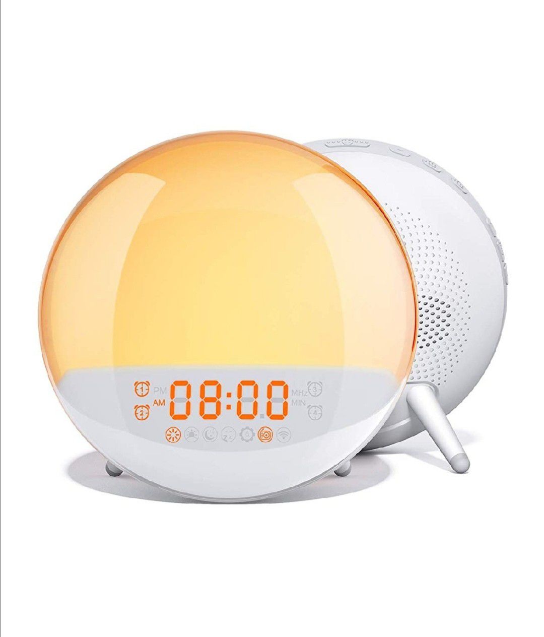 Wake Up Light Sunrise Simulation Alarm Clock with Sleep Aid, FM Radio, 7 Nature Sounds, 7 Colors, 20 Brightness Levels, and 16 Volume Levels