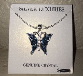 Brand new butterfly charm necklace on silver chain