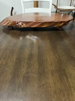 Beautiful Vintage Japanese Yakusugi (cedar) live edge wood display stand. 