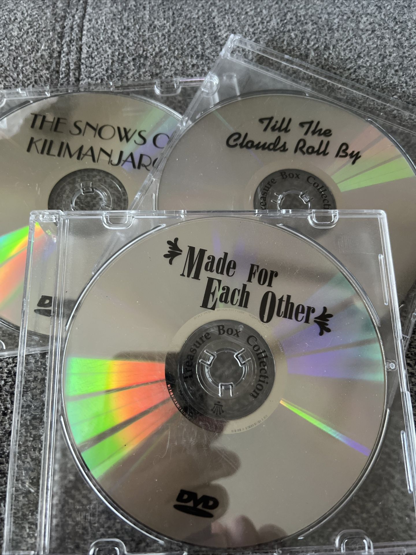 3 DVDs The Snows of Kilimanjaro-Till The Clouds Roll By-Made For Each Other