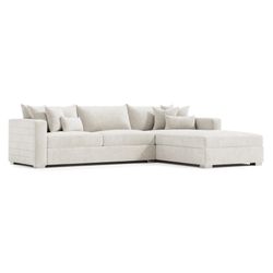 Helena Beige Sectional Metal Foot