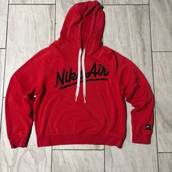 Red Nike Air Fleece Pullover Hoodie MEDUIM