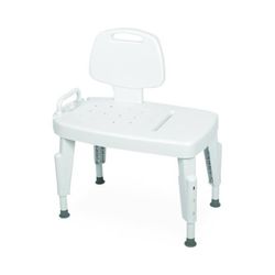 Medline Transfer Bench with Backrest, and Armrest