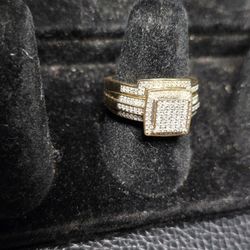 10k Gold Wedding Set Diamond Rings
