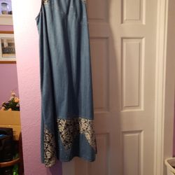 Ladies blue jean dress with jacket size large