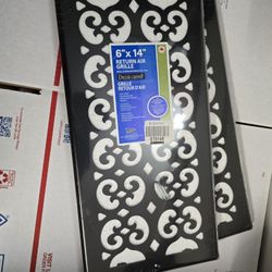 Decor Grates 6" x 14" Return Air Grille (Model ST614R) in a textured black finish.