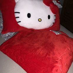 hello kitty blanket and pillow set $50