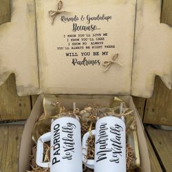 Proposal Boxes Padrinos Godparents Babtisms Bautizos Quinces