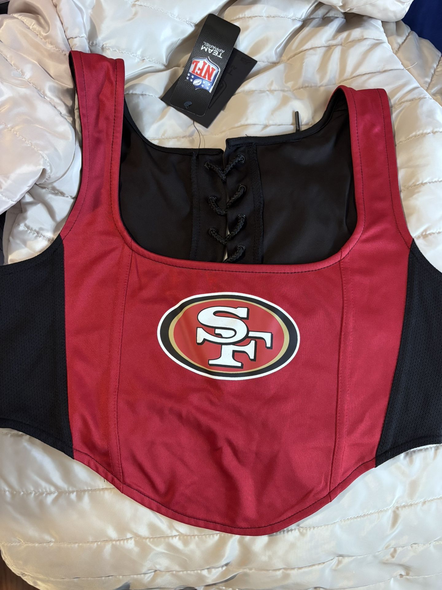 WOMEN’S 49ers Corset Top Red/Black