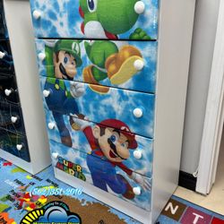 Five Drawer Luigi And Mario Brothers Dresser Chest Cajonera 