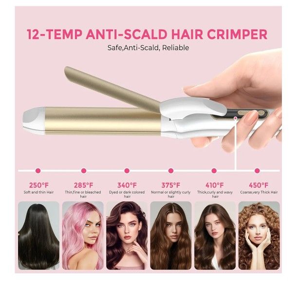 Travel 2-in-1 Dual Voltage Hair Curler and Straightener Ceramic Wide Barrel
