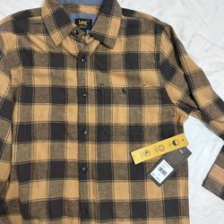 Shirt Men lee flannel S SADDLE Color New