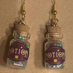 Purple “Potion” Bottle Earrings