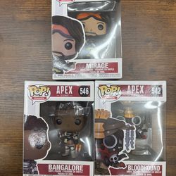 Apex Legends Funko Pops (Mirage, Bangalore, Bloodhound)