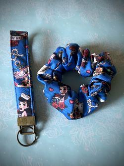 Pin Up Girl Retro Sailor Scrunchie /Key fob Set