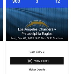 Chargers vs Eagles Sofi 