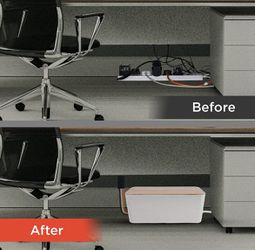 Cable Management Box,Cord Box to Hide Power Strips, Under Desk