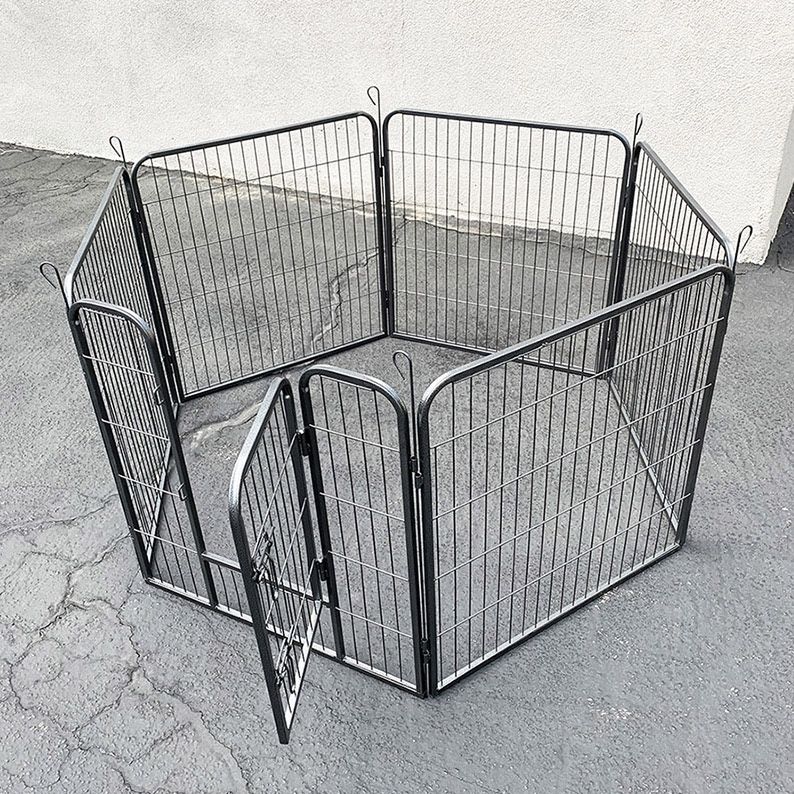 (New in box) $75 Heavy Duty Dog Pet Playpen Fence Gate, 6-Panels X (32” Tall X 32” Wide)