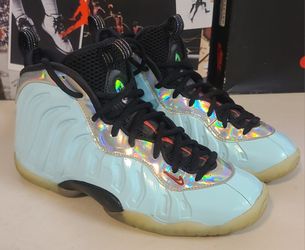 Nike Little Posite One GS Mix Tape Teal Blue Black Silver DH6490 400  Youth Size 6.5 Woman's Size 8