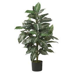 Artificial 3ft. Zebra Silk Plant For Indoor/Outdoor Decor