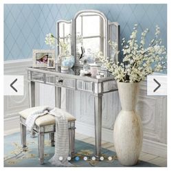 Pier 1 Imports Glass Mirror Vanity And Stool