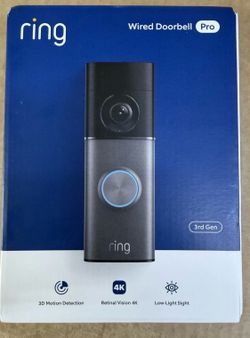 Ring - Wired Doorbell Pro (3rd Gen) Retinal 4K for ultra-clear video, 10x Zoom
