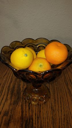 Vintage amber fruit bowl