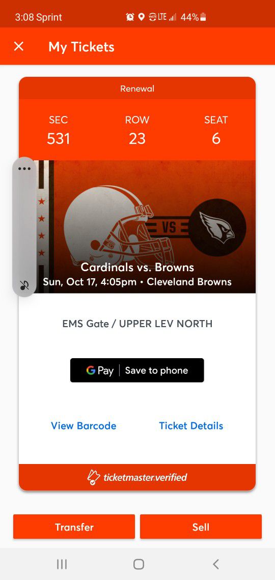 Cleveland Browns Remaining 7 Home Games Season Tickets 🎟 