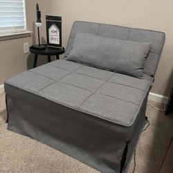 Sofa Bed, Convertible Chair 4-1 Folding Ottoman Modern Guest Bed with Adjustable Sleeper for Small Room Apartment, Charcoal Gray