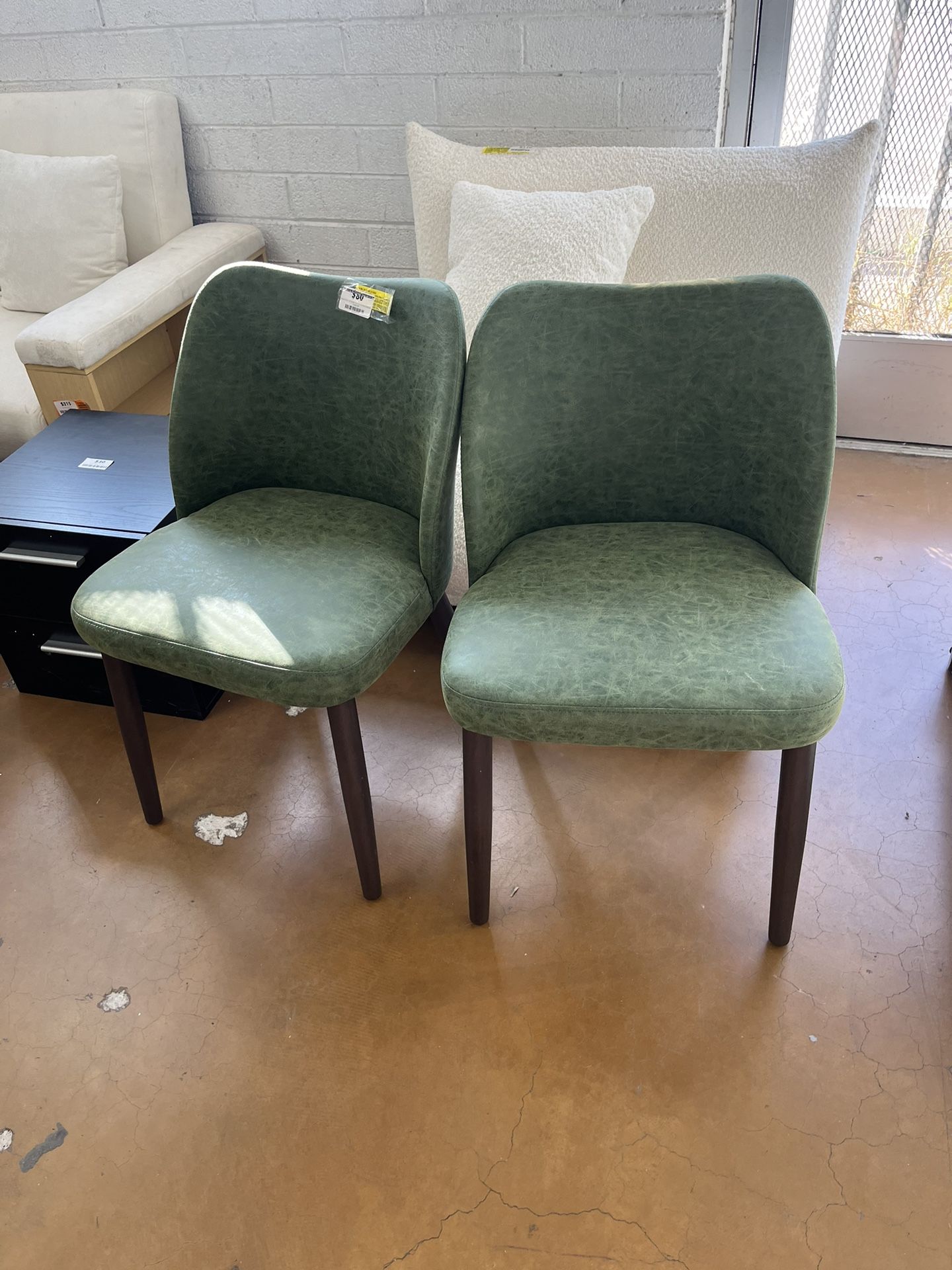 Upholstered Solid Wood Small Dining Chairs ( Set Of 2)