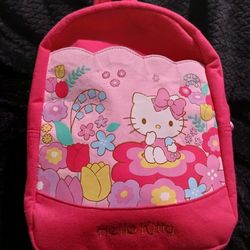 Hello Kitty Pink Backpack (Hello Kitty Sitting Ina Flower Patch)