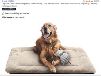 Dog Beds Crate Pad for Large Dogs Ultra Soft Dog Crate Bed Washable & Anti-Slip Kennel Pad for Dogs Cozy Sleeping Mat,Cream 42inch