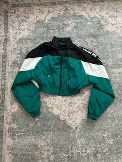 Bershka Cropped Colorblock Windbreaker Jacket