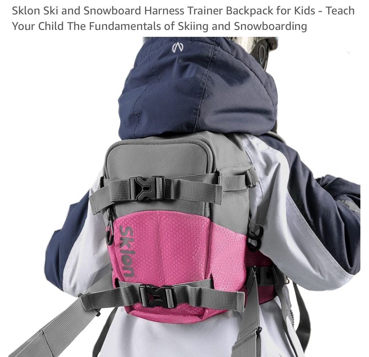 Sklon Ski and Snowboard Harness Trainer Backpack for Kids - Teach Your Child The Fundamentals of Skiing and Snowboarding