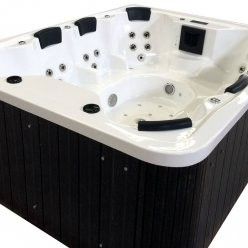 HUGE 8 Person Outdoor Hot Tub SPA with Insulated Cover + Stairs Bluetooth Sound System USB Ozone