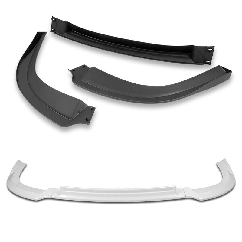 For 2008-2015 Mitsubishi Lancer RA-Style Painted White Front Bumper Spoiler Lip -(2-PU-402-PWH