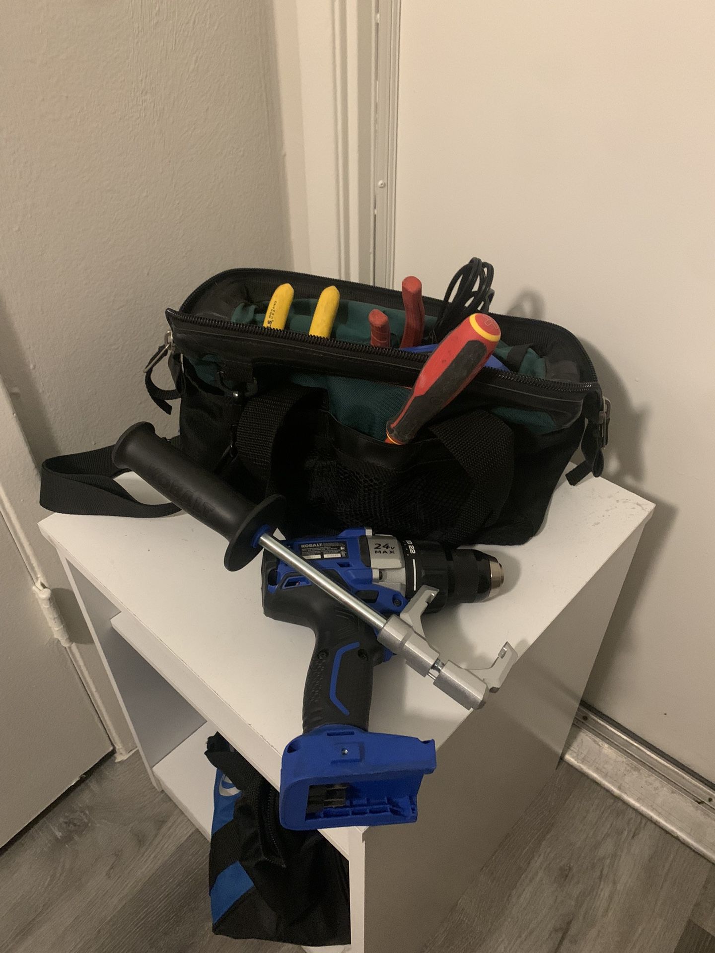 Hand Tools And Bag And Drill