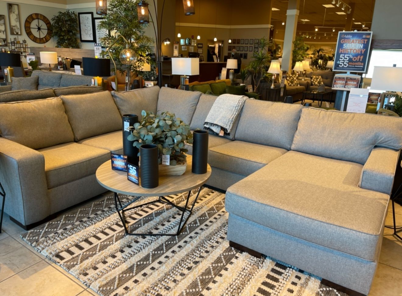 Slate Colored Sectional Coach