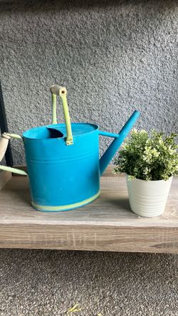 Blue & Light Green Metal Watering Can
