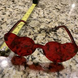 Plastic Red Heart Shaped Glasses For Those Special Events Or Parties, They Fit Adults
