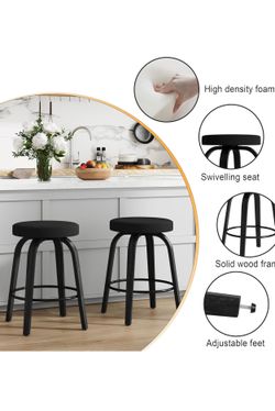 2 brand new black swivel bar stools