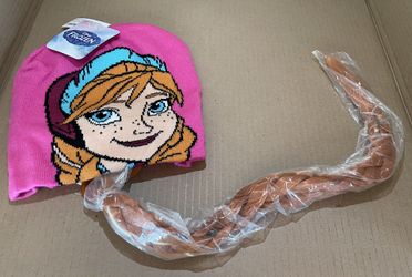 Frozen Anna Beanie With Faux Braided Hair 