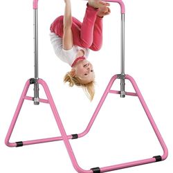 Newly Assembled Kids Gymnastics Bar Gymnastic Equipment for Home Adjustable Height Gymnastic Training Bar Gymnastic Stuff for 3-7 Years Old Girls
