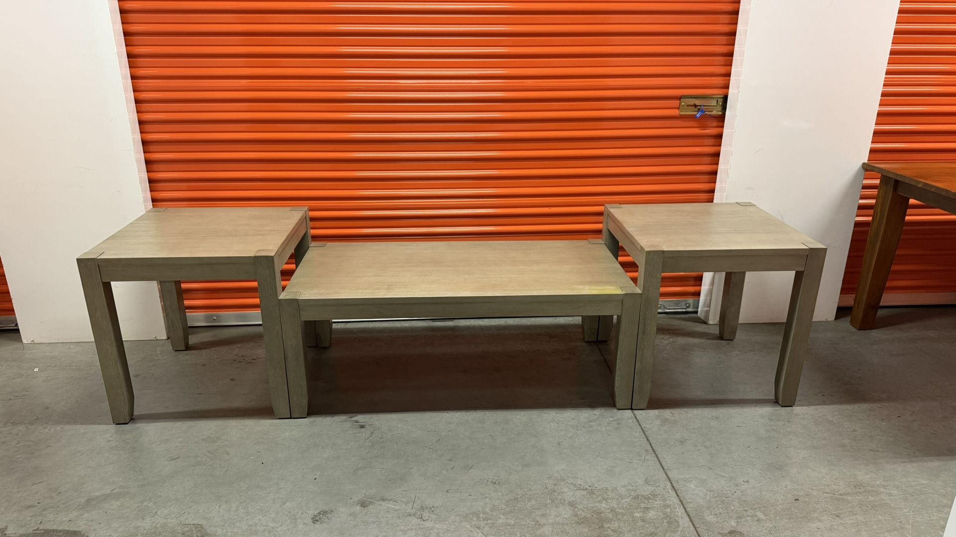 Set of 3 Matching Wooden Tables – Coffee Table + 2 End Tables