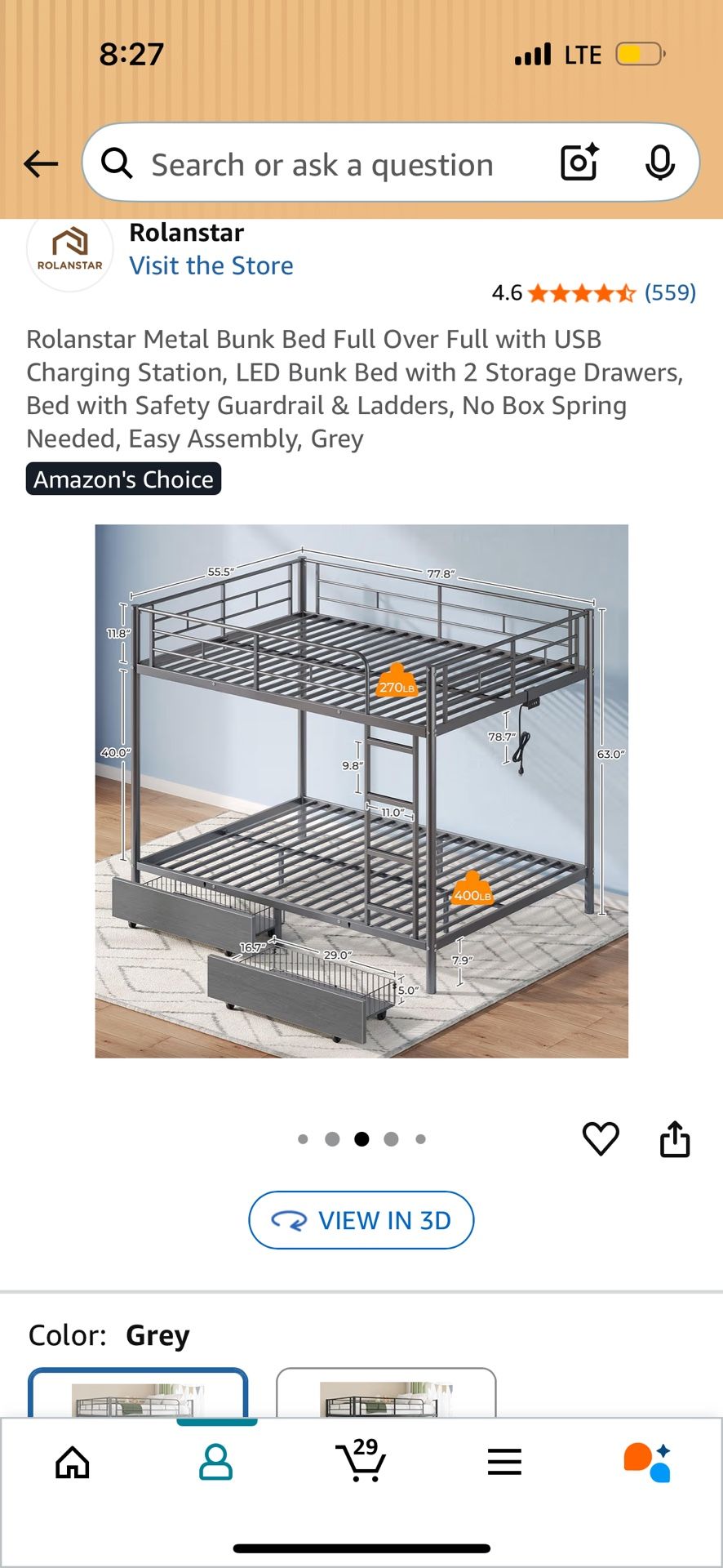 Full Over Full Bunkbed