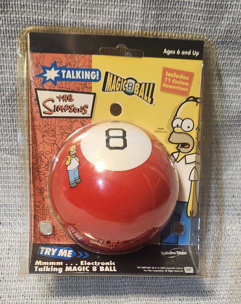 The Simpson's Talking Magic 8 Ball Sababa Toys 2005 NIB