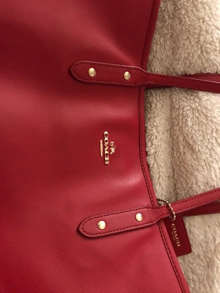 Red Leather Coach Bag