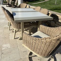 Aluminum Outdoor Dining Table/6 Chairs/Umbrella (not 